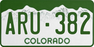 CO license plate ARU382