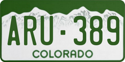 CO license plate ARU389