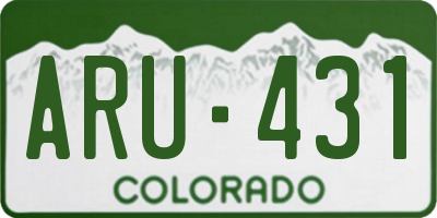 CO license plate ARU431