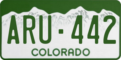 CO license plate ARU442