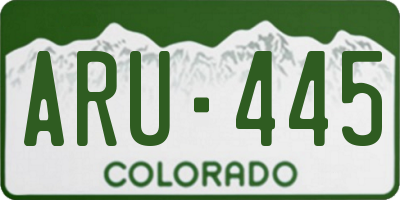 CO license plate ARU445