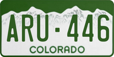 CO license plate ARU446