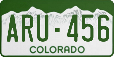 CO license plate ARU456