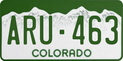 CO license plate ARU463