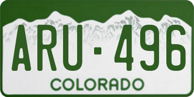 CO license plate ARU496
