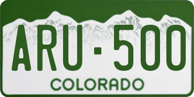 CO license plate ARU500