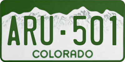 CO license plate ARU501