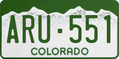 CO license plate ARU551