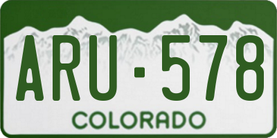 CO license plate ARU578