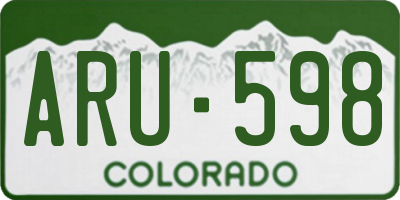 CO license plate ARU598