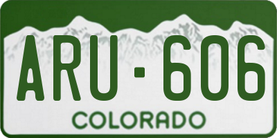 CO license plate ARU606