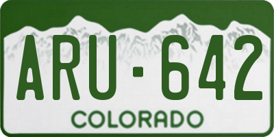 CO license plate ARU642