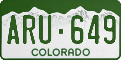 CO license plate ARU649