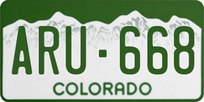 CO license plate ARU668