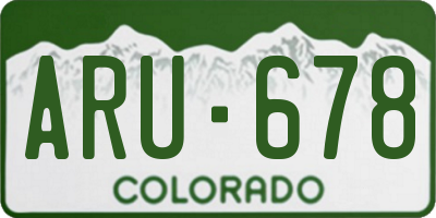 CO license plate ARU678