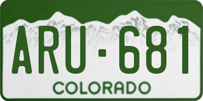 CO license plate ARU681