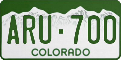 CO license plate ARU700
