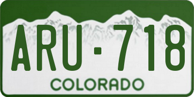 CO license plate ARU718