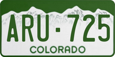 CO license plate ARU725