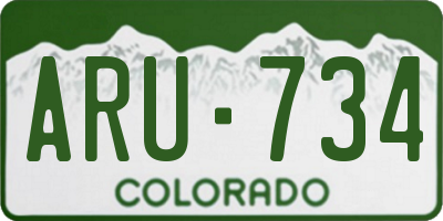 CO license plate ARU734