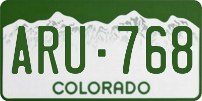 CO license plate ARU768