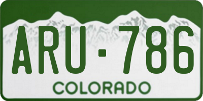 CO license plate ARU786