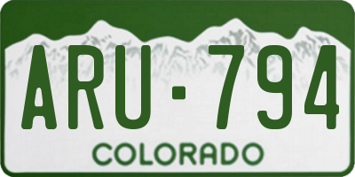 CO license plate ARU794