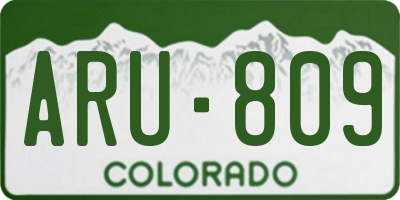 CO license plate ARU809