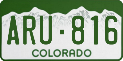 CO license plate ARU816