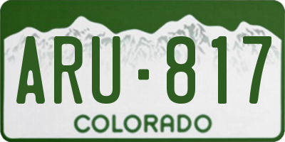 CO license plate ARU817