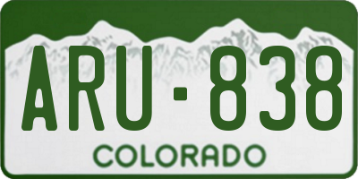 CO license plate ARU838