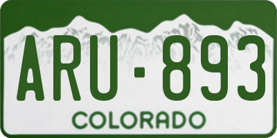 CO license plate ARU893