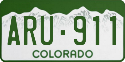 CO license plate ARU911