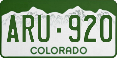CO license plate ARU920