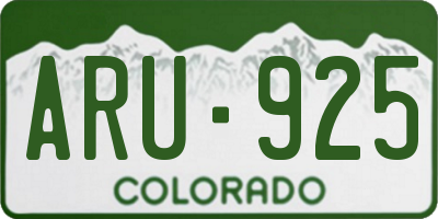 CO license plate ARU925