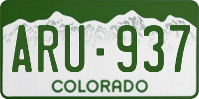 CO license plate ARU937