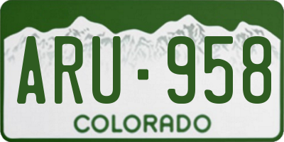 CO license plate ARU958