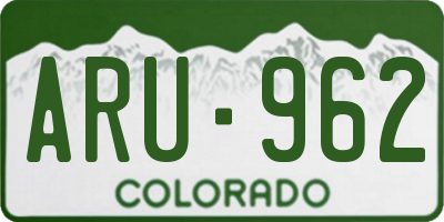 CO license plate ARU962