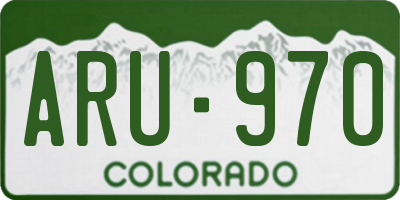 CO license plate ARU970