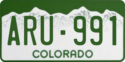 CO license plate ARU991