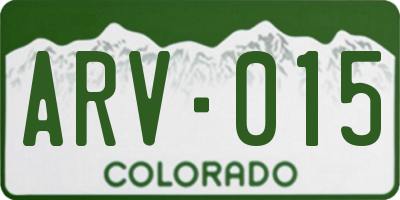 CO license plate ARV015