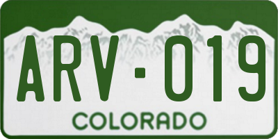 CO license plate ARV019