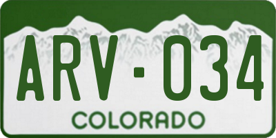 CO license plate ARV034