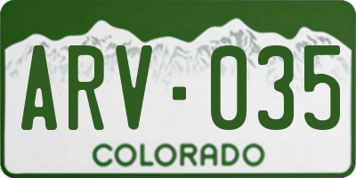 CO license plate ARV035