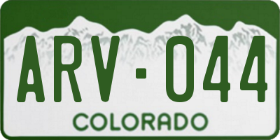 CO license plate ARV044