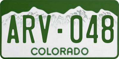 CO license plate ARV048