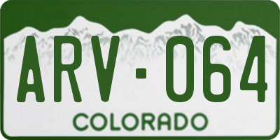 CO license plate ARV064