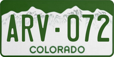 CO license plate ARV072