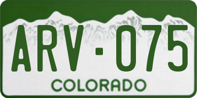 CO license plate ARV075