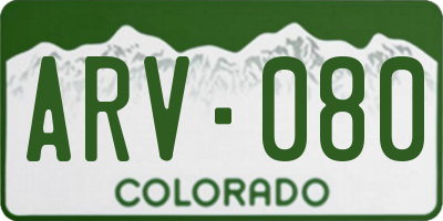 CO license plate ARV080